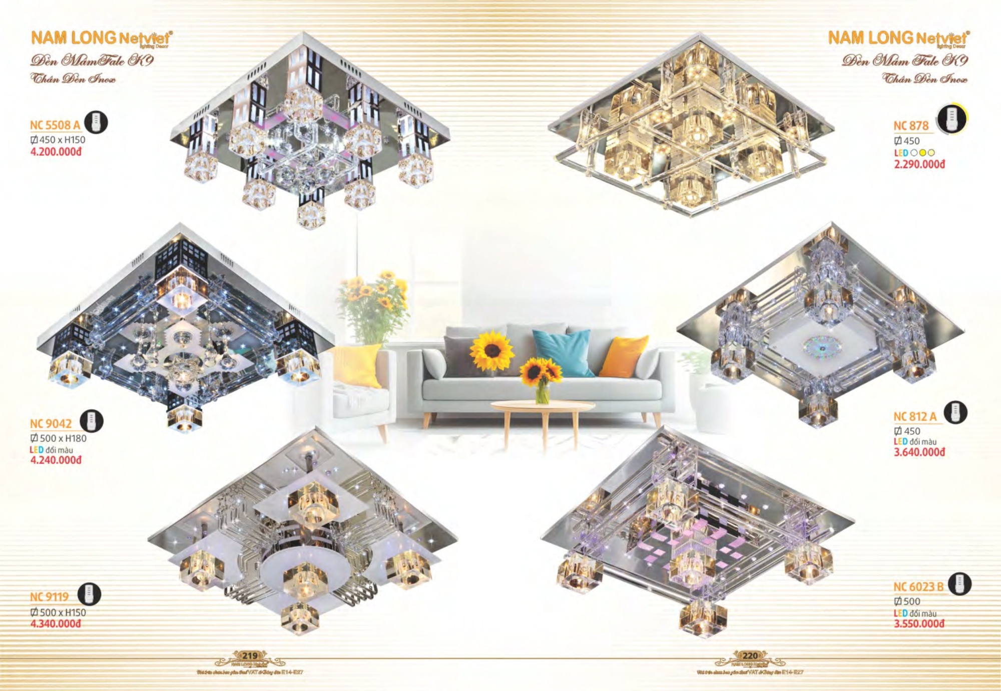 Bảng giá đèn trang trí Nam Long